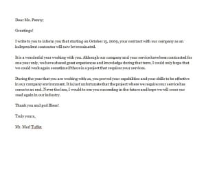 Contract Termination Letter Template