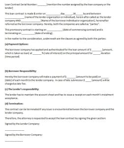 loan contract template 