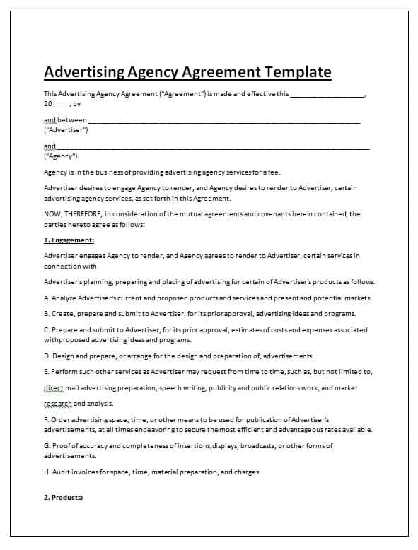 Advertising Contract Template Free from www.contractstemplates.org
