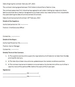 Commercial Contract Template