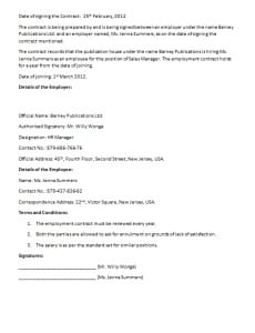 Employment Contract Template