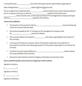 management contract template