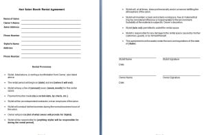 Hair Salon Booth Rental Agreement