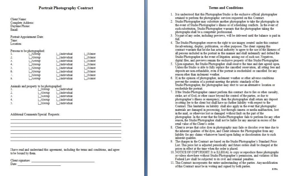 Photography Contract Template | Contract Agreements, Formats & Examples