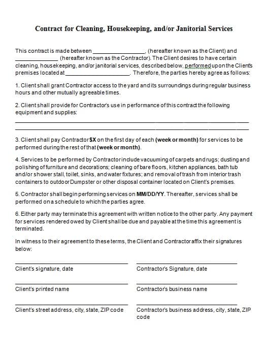 Contract Template For Services Contract Template For Services
