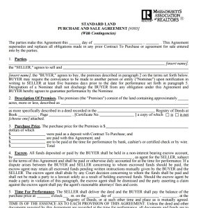 Land Sale Contract Template